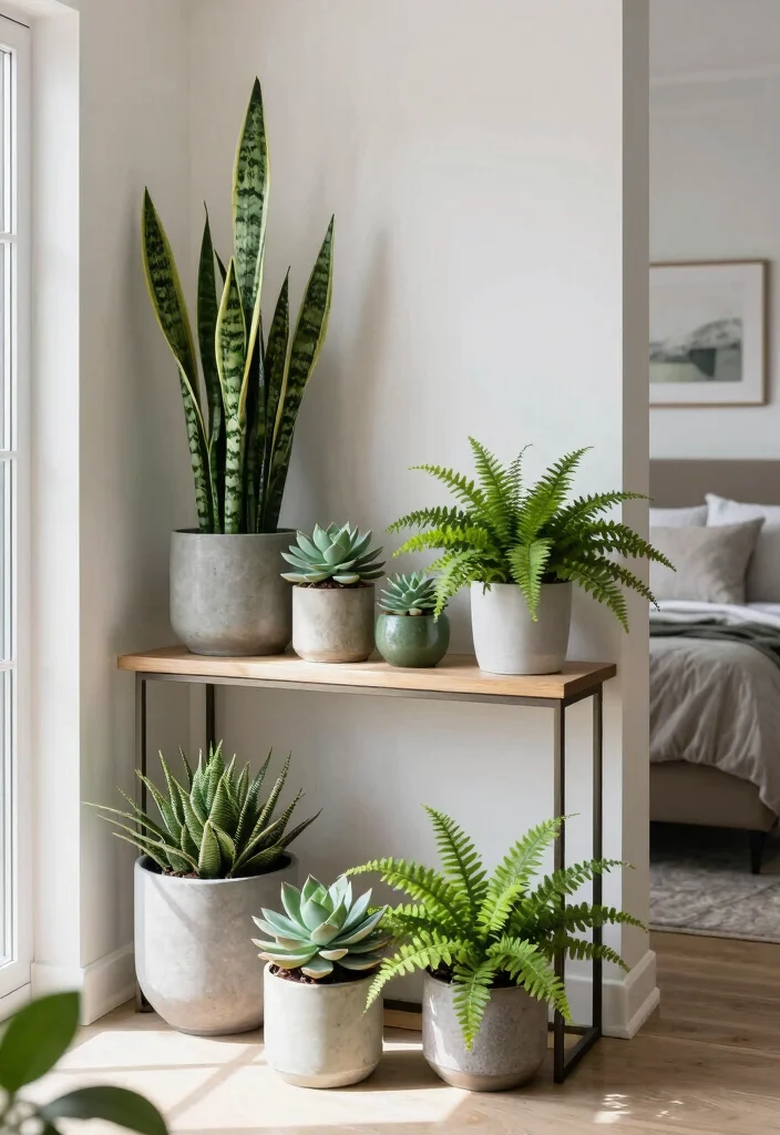 10 Bedroom Entryway Ideas for Open Layout Homes 7. Add some Greenery 0