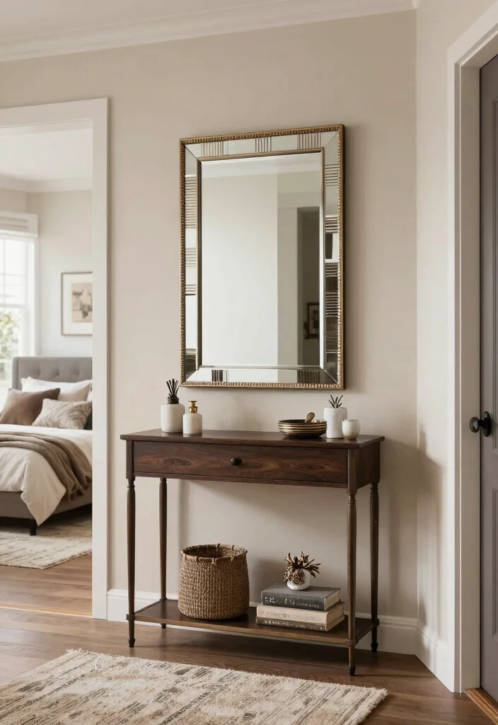 10 Bedroom Entryway Ideas for Open Layout Homes 8. Implement Mirrors for Depth 0