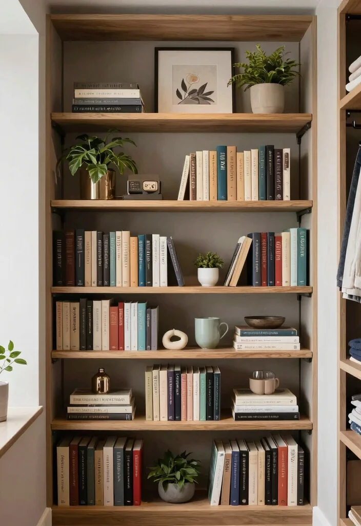 10 Bookshelves Closet Ideas for Storage That Doubles as Display 6. Multi tiered Shelving for Layered Depth 0
