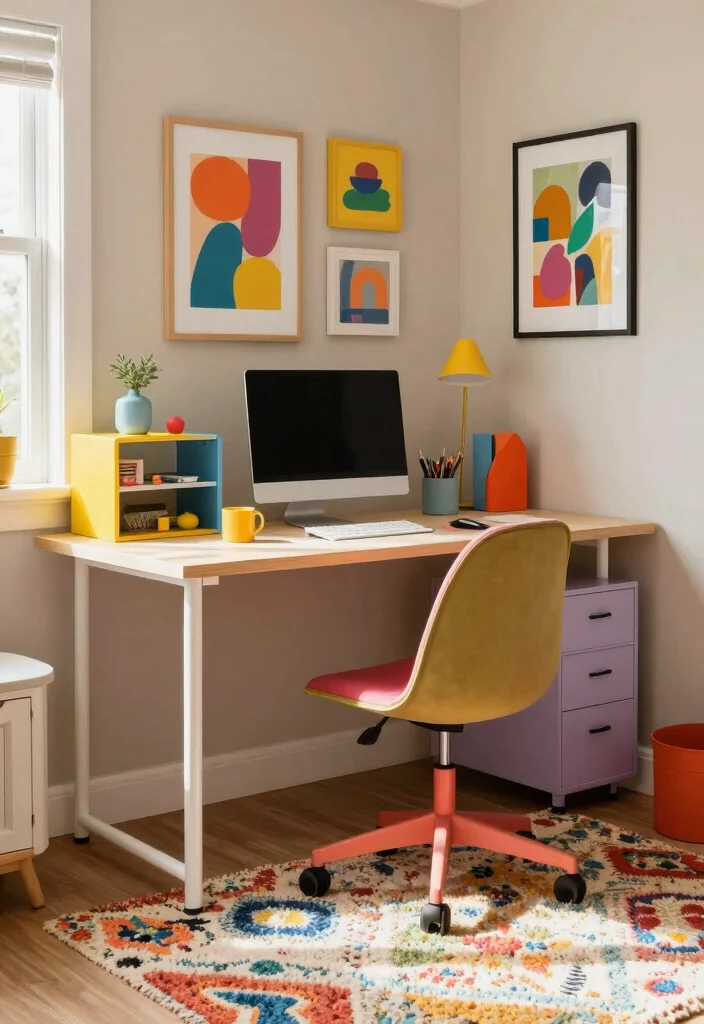 10 Box Room Office Ideas for Tight Home Layouts 6. Colorful Accents 0