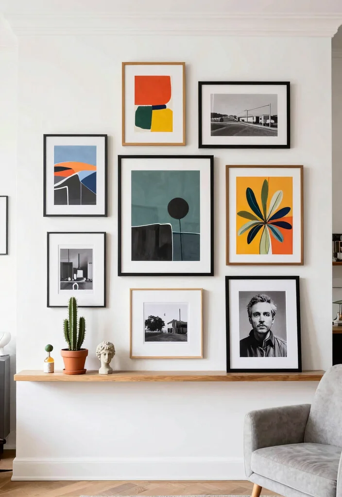 10 Chimney Breast Ideas with No Fireplace That Still Shine 1. Gallery Wall Extravaganza 0