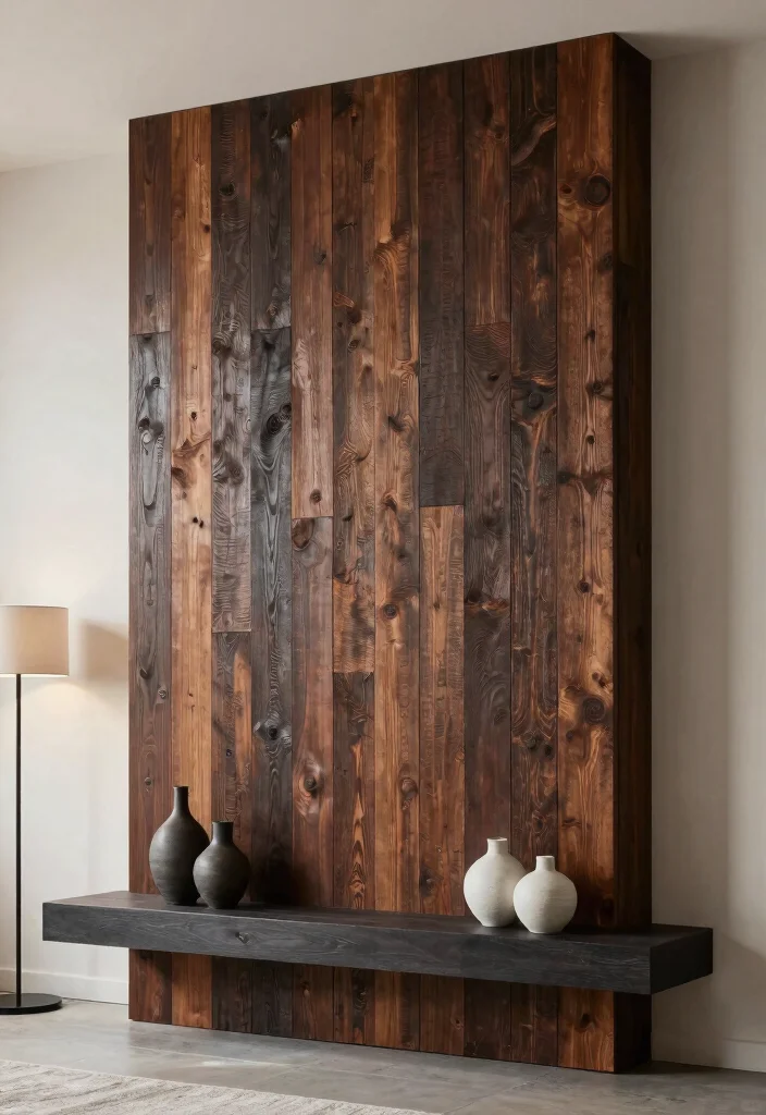 10 Chimney Breast Ideas with No Fireplace That Still Shine 3. Textured Feature Wall 0