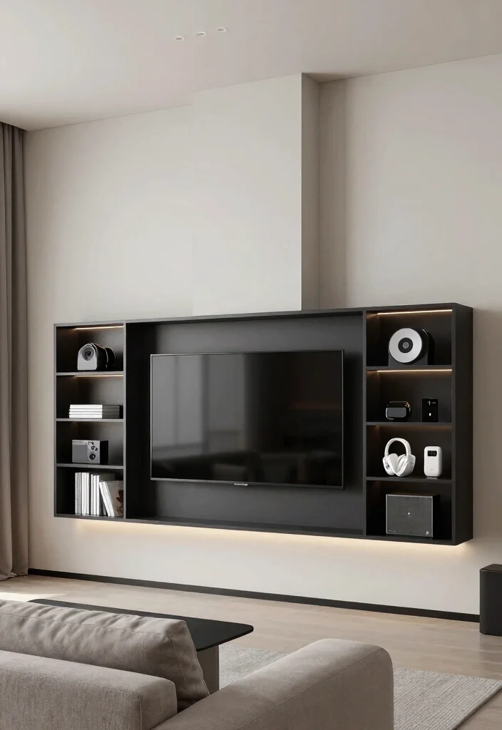 10 Chimney Breast Ideas with No Fireplace That Still Shine 5. Chic Media Center 0