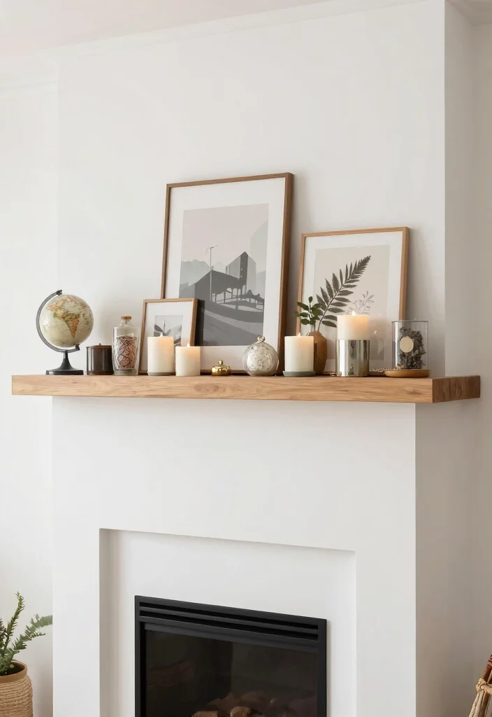 10 Chimney Breast Ideas with No Fireplace That Still Shine 6. Decorative Mantel Display 0