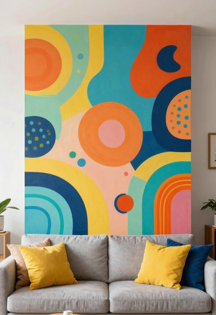 10 Chimney Breast Ideas with No Fireplace That Still Shine 8. Artful Wall Mural 0