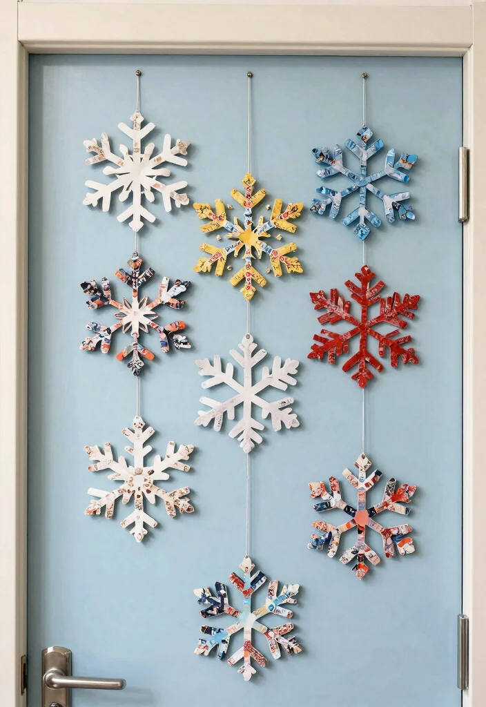 10 Christmas Office Door Decorations Ideas for Festive Touches 23 10 Christmas Office Door Decorations Ideas for Festive Touches 3. Recycled Paper Snowflakes 0