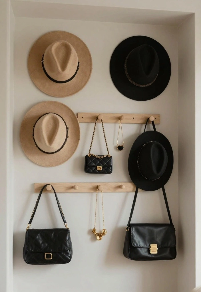 10 Closet Nook Ideas to Use Awkward Corners Creatively 8. Stylish Hooks for Accessories 0