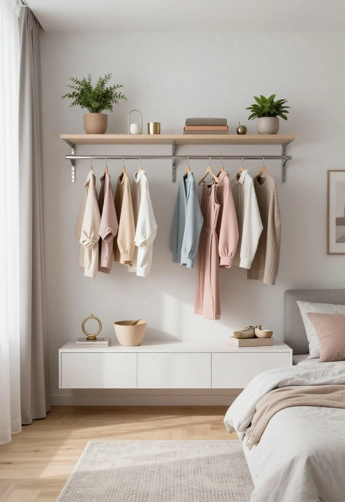10 Closet Without Doors Ideas for Open and Airy Bedrooms 1 10 Closet Without Doors Ideas for Open and Airy Bedrooms 1. Floating Shelves for a Modern Twist 0