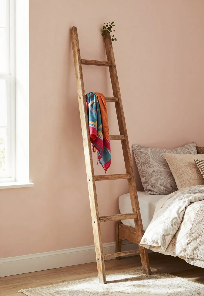 10 Closet Without Doors Ideas for Open and Airy Bedrooms 12 10 Closet Without Doors Ideas for Open and Airy Bedrooms 2. Vintage Ladder for a Unique Display 0