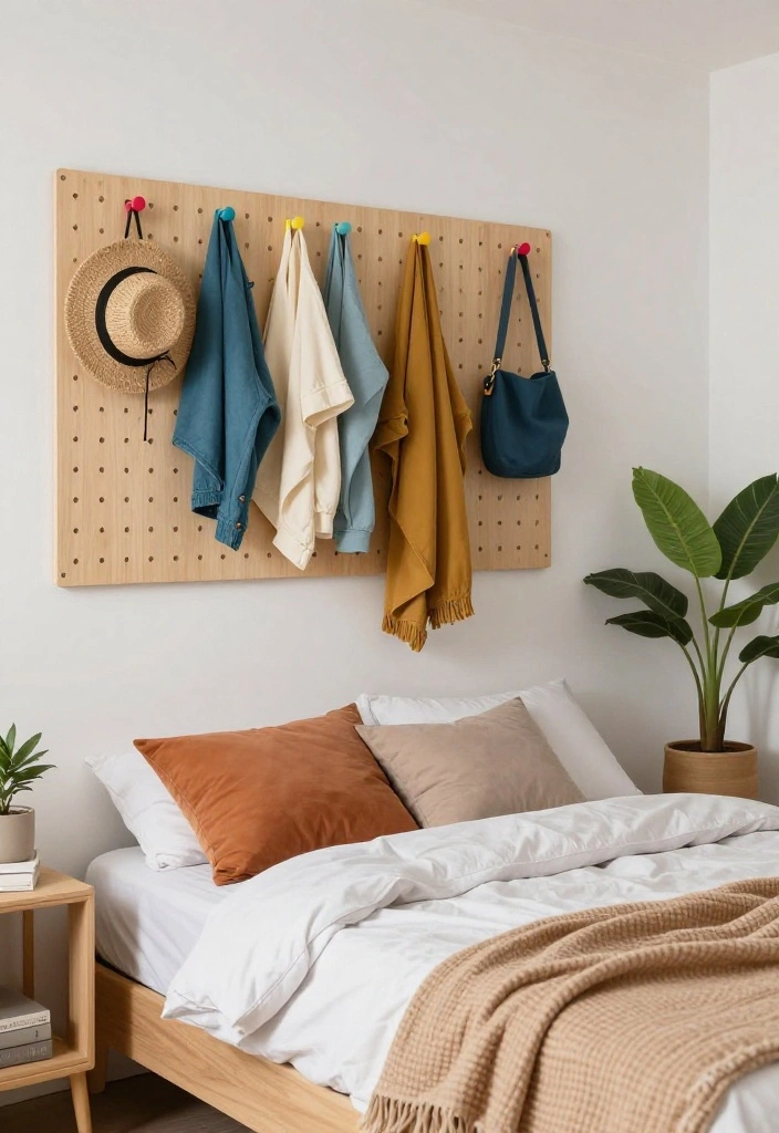 10 Closet Without Doors Ideas for Open and Airy Bedrooms 38 10 Closet Without Doors Ideas for Open and Airy Bedrooms 8. Pegboard for a Creative Display 0