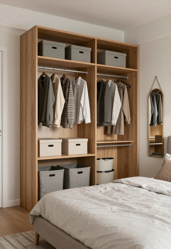 10 Closet Without Doors Ideas for Open and Airy Bedrooms 49 10 Closet Without Doors Ideas for Open and Airy Bedrooms 9. Open Wardrobe Frames for a Chic Look 0