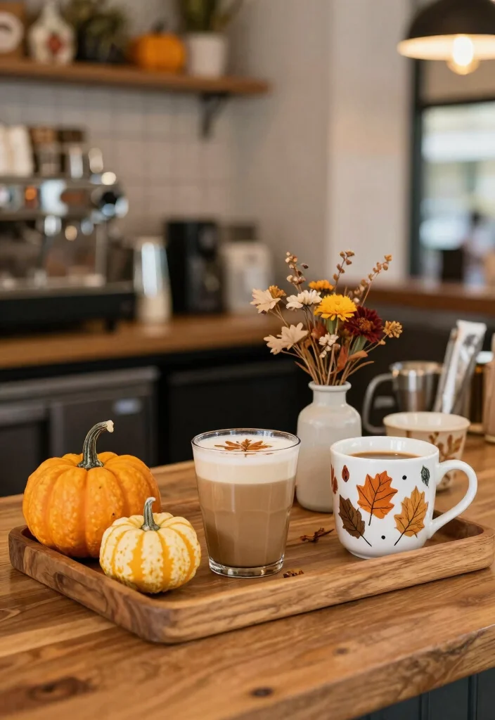10 Coffee Bar Ideas for Office Spaces That Feel Inviting 10. Seasonal Coffee Bar Decor 0