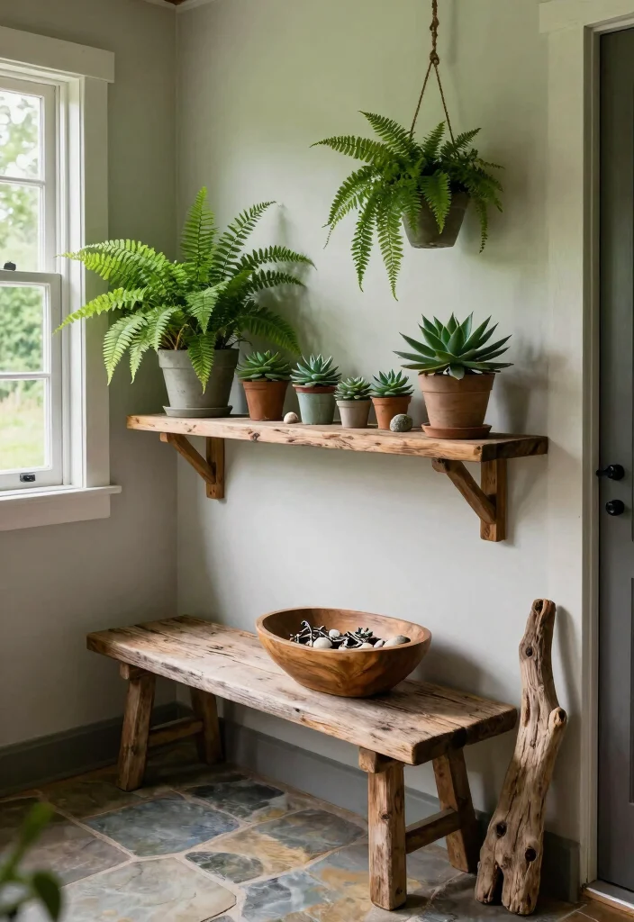 10 Cottage Entryway Ideas with Cozy Character 2. Add Natural Elements 0