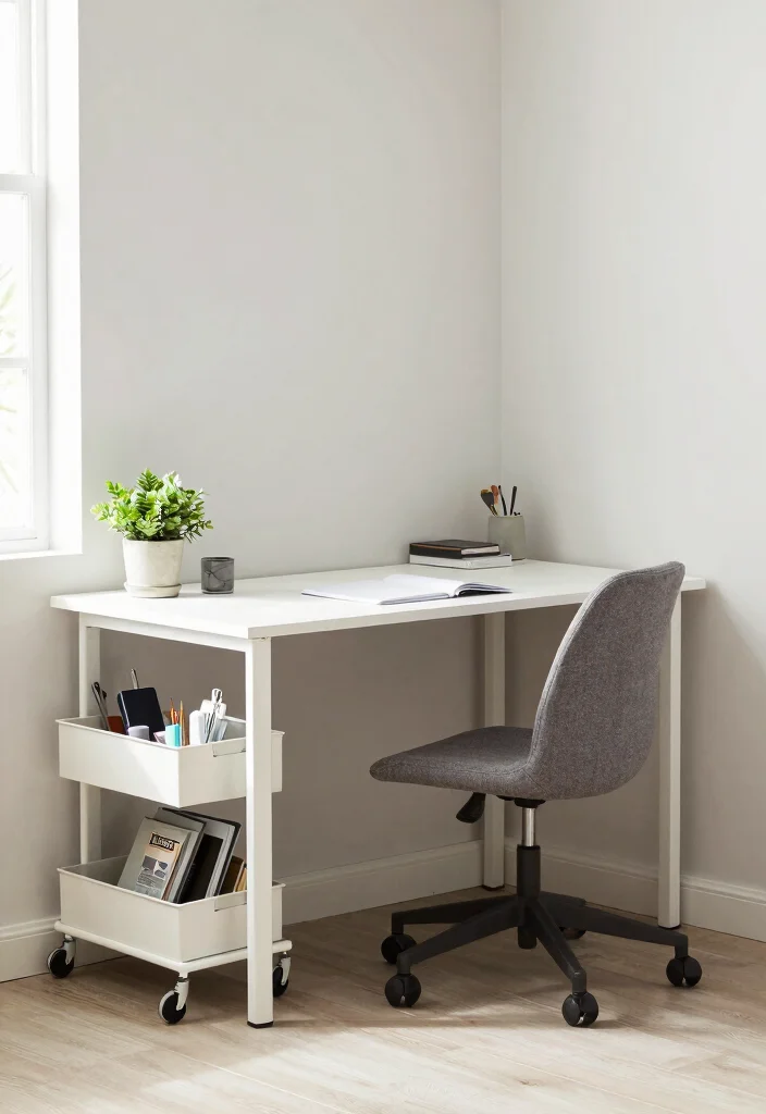 10 Desk Office Ideas for Simple Productive Setups 4. Compact Office Furniture 0