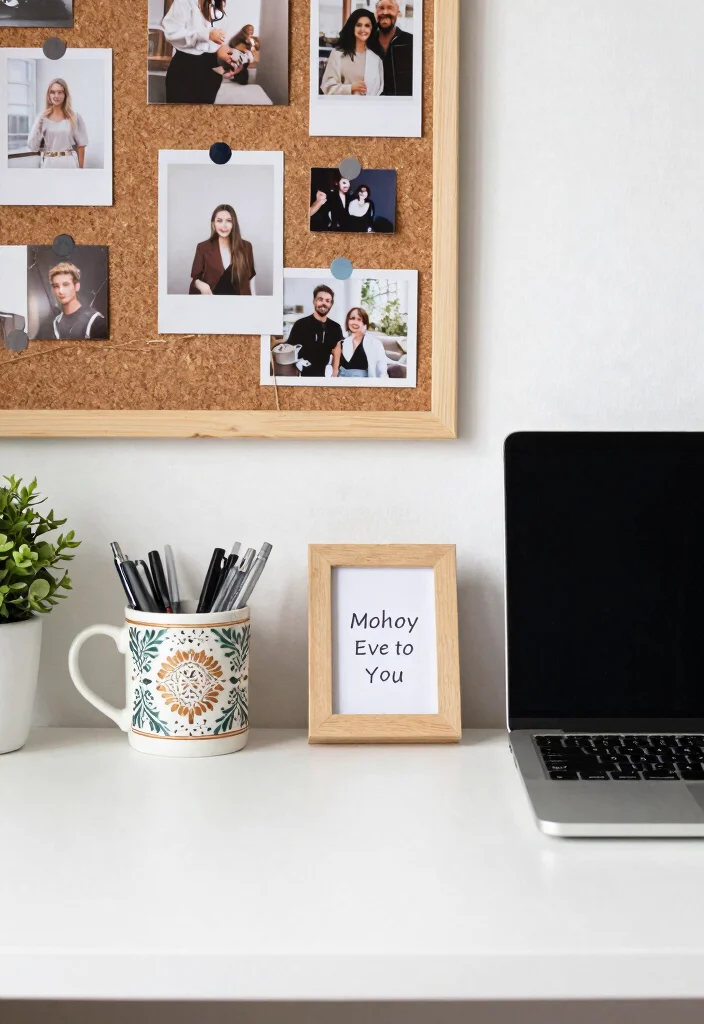 10 Desk Office Ideas for Simple Productive Setups 5. Personal Touches in a Small Space 0