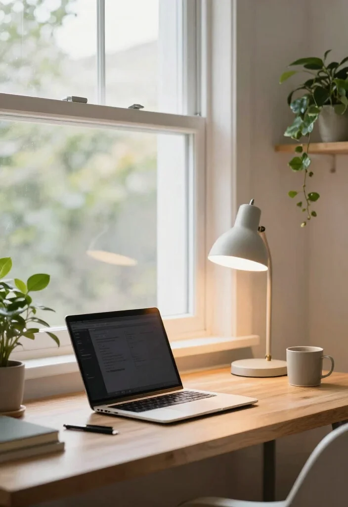 10 Desk Office Ideas for Simple Productive Setups 7. Light Up Your Workspace 0