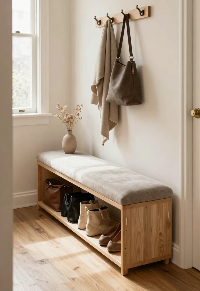 10 Entrance Bench Entryway Ideas for Seating and Storage 1. Multi Functional Storage Bench 0