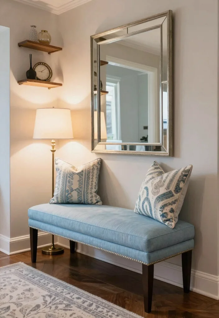 10 Entrance Bench Entryway Ideas for Seating and Storage 4. Upholstered Entryway Bench 0