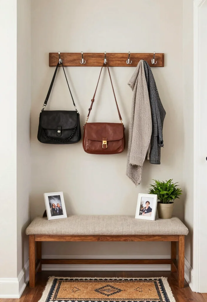 10 Entrance Bench Entryway Ideas for Seating and Storage 7. Bench with Built In Hooks 0