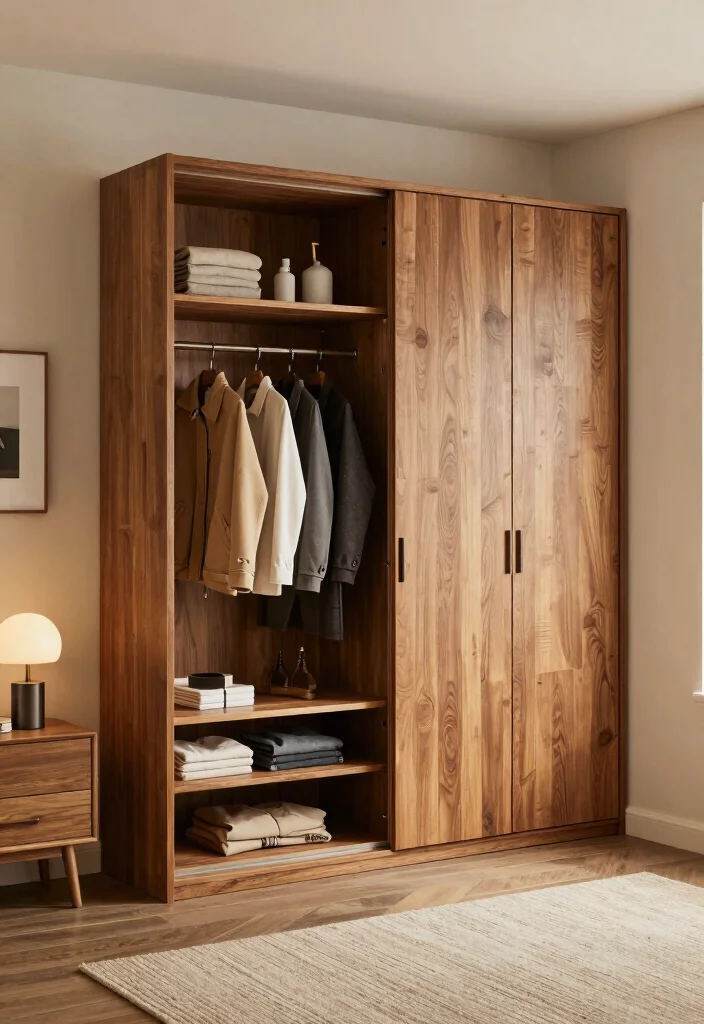 10 Exposed Closet Ideas for Modern Minimal Bedroom Style 3. Combination of Open and Closed Storage 0