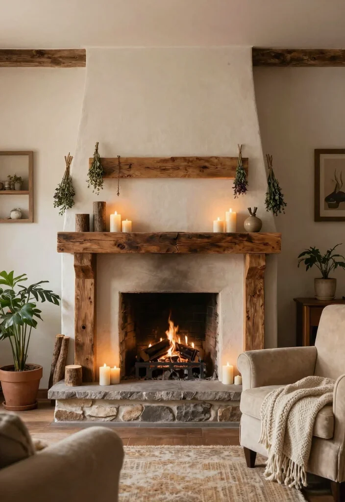 10 False Fireplace Ideas for Decorative Statement Walls 1 10 False Fireplace Ideas for Decorative Statement Walls 1. Rustic Wood Beamed Faux Fireplace 0