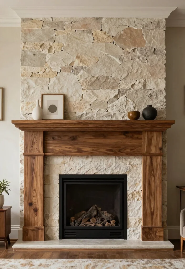 10 False Fireplace Ideas for Decorative Statement Walls 58 10 False Fireplace Ideas for Decorative Statement Walls 8. Elegant Textured Faux Fireplace 0