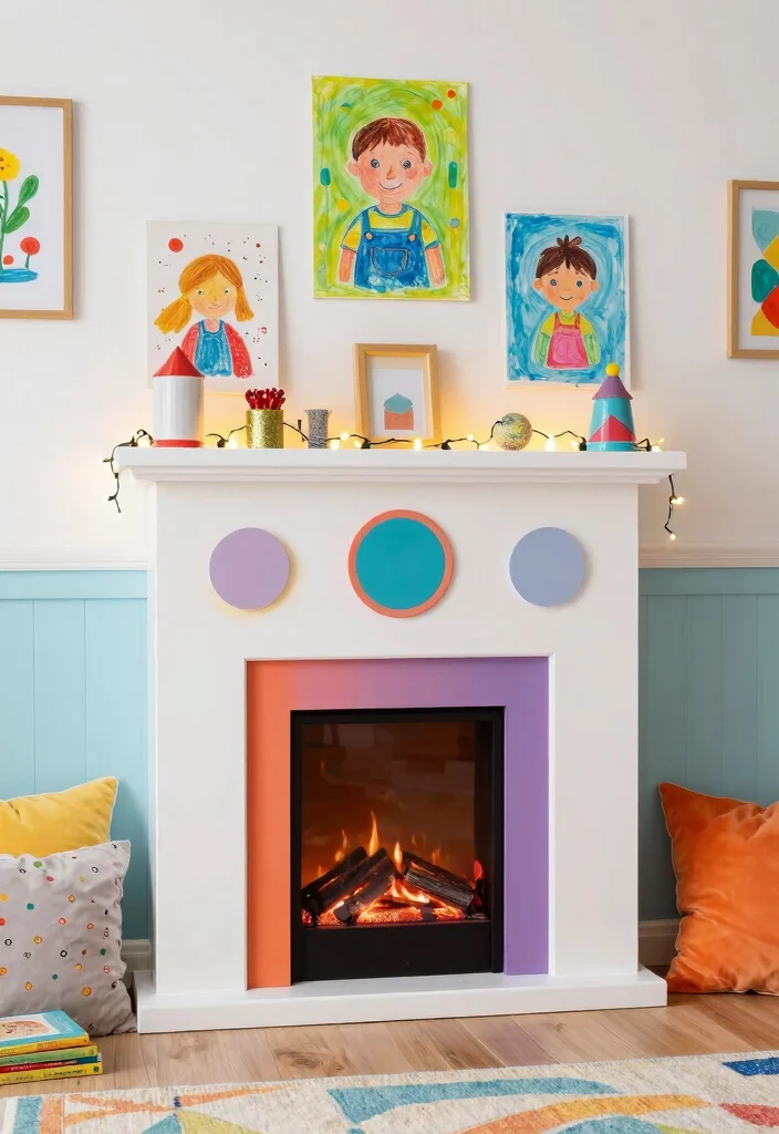 10 False Fireplace Ideas for Decorative Statement Walls 59 10 False Fireplace Ideas for Decorative Statement Walls 9. Fun Kids Room Faux Fireplace 0