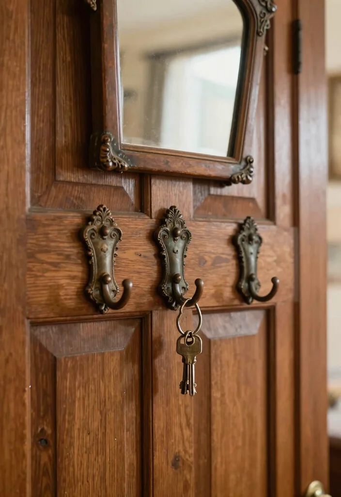 10 Key Rack Ideas Entryway to Stop Losing Essentials 24 10 Key Rack Ideas Entryway to Stop Losing Essentials 4. Vintage Door Hooks 0