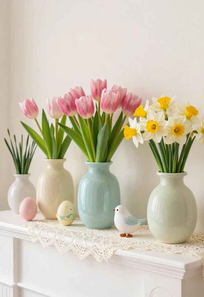 10 Mantels Ideas Fireplace Styling for Every Season 1. Spring Bloom Bliss 0
