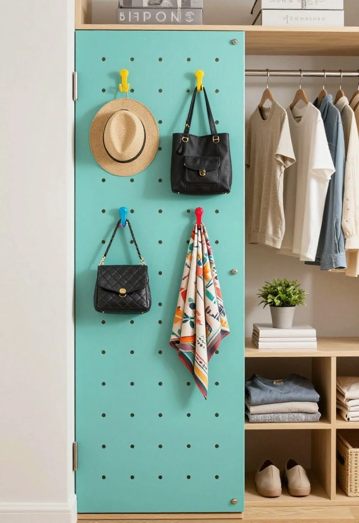 10 Mini Closet Ideas for Small Spaces That Actually Work 4. Pegboard Perfection 0