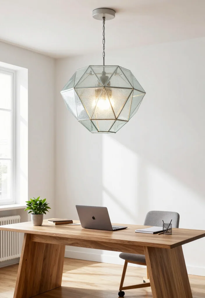 10 Office Chandelier Ideas for Stylish Workspaces 1 10 Office Chandelier Ideas for Stylish Workspaces 1. Geometric Glass Chandeliers 0