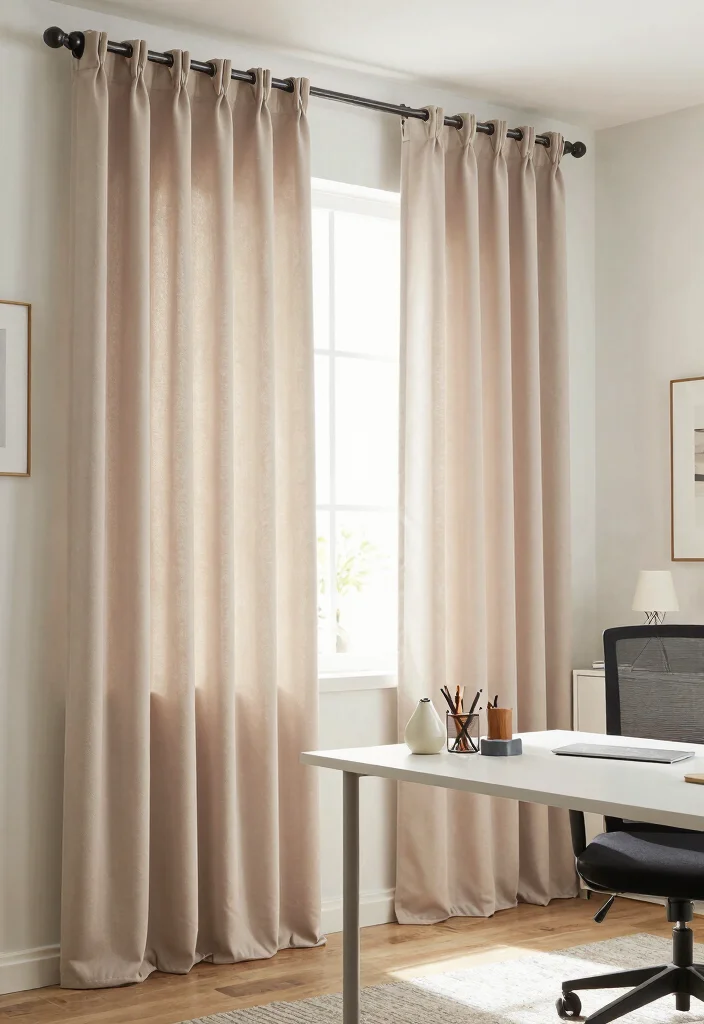 10 Office Curtain Ideas for Privacy and Soft Light Control 50 10 Office Curtain Ideas for Privacy and Soft Light Control 10. Customizable Office Curtains 0