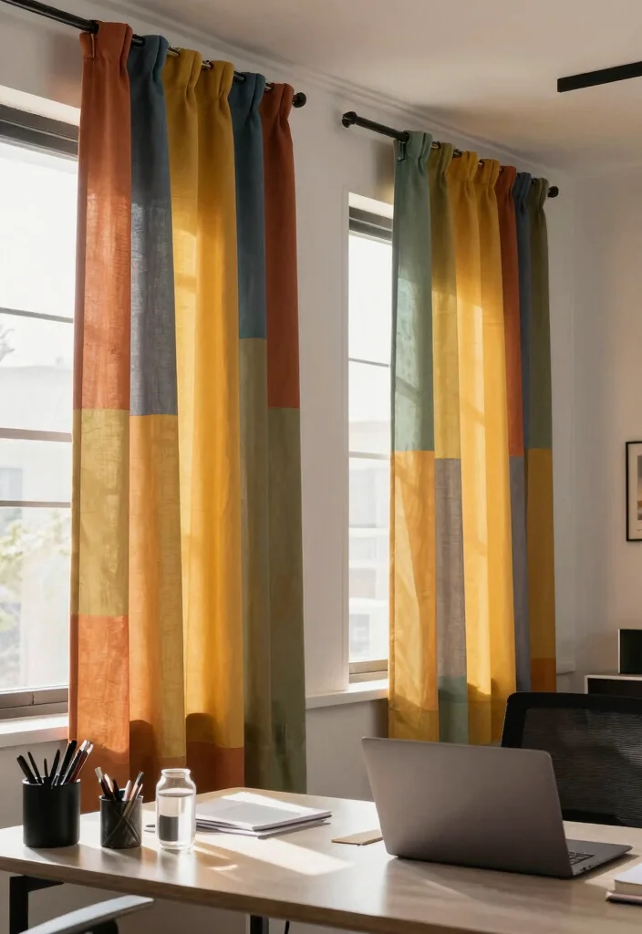 10 Office Curtain Ideas for Privacy and Soft Light Control 24 10 Office Curtain Ideas for Privacy and Soft Light Control 4. Recycled Polyester Curtains 0