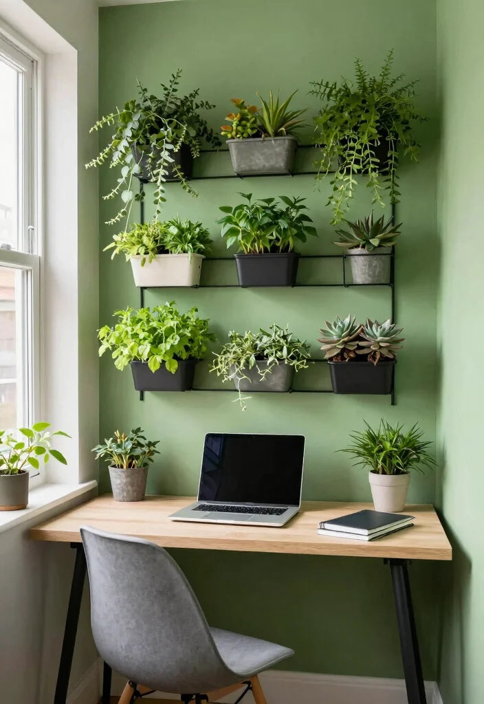 10 Office Nook Ideas for Small Workspaces at Home 25 10 Office Nook Ideas for Small Workspaces at Home 5. Vertical Garden Office Nook 0
