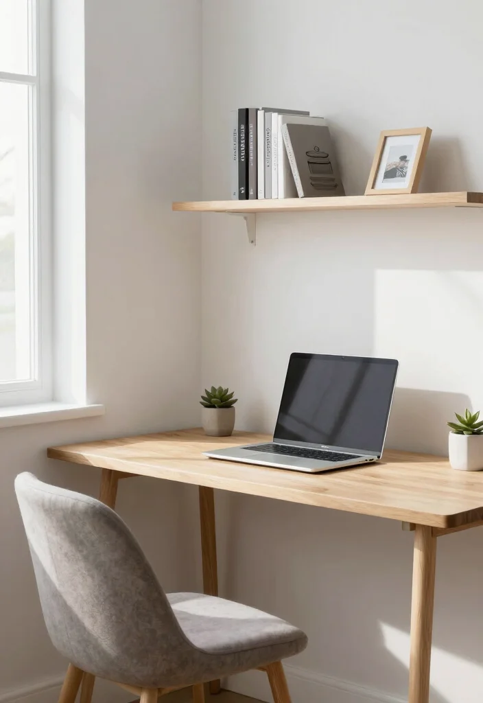 10 Office Nook Ideas for Small Workspaces at Home 37 10 Office Nook Ideas for Small Workspaces at Home 7. Minimalist Zen Workspace 0