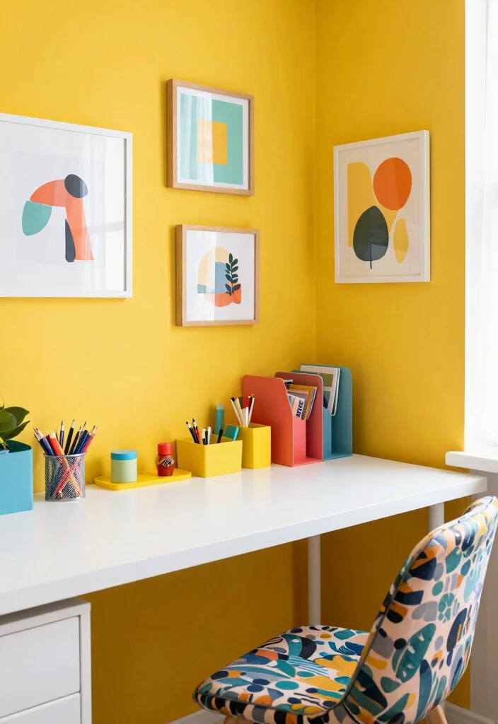 10 Office Nook Ideas for Small Workspaces at Home 49 10 Office Nook Ideas for Small Workspaces at Home 9. Colorful and Cheerful Nook 0