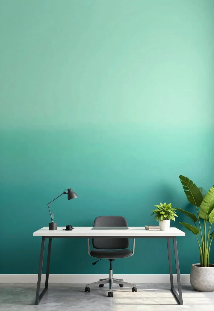 10 Office Painting Ideas to Refresh Your Workspace 6. Creative Painting Techniques Ombre Effect 0