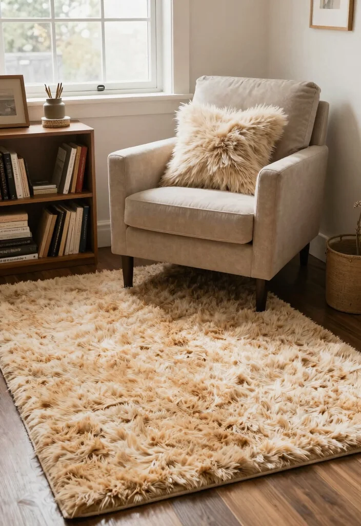 10 Office Rugs Ideas to Warm Up Workspaces 9. Soft Plush Shag Rugs 0