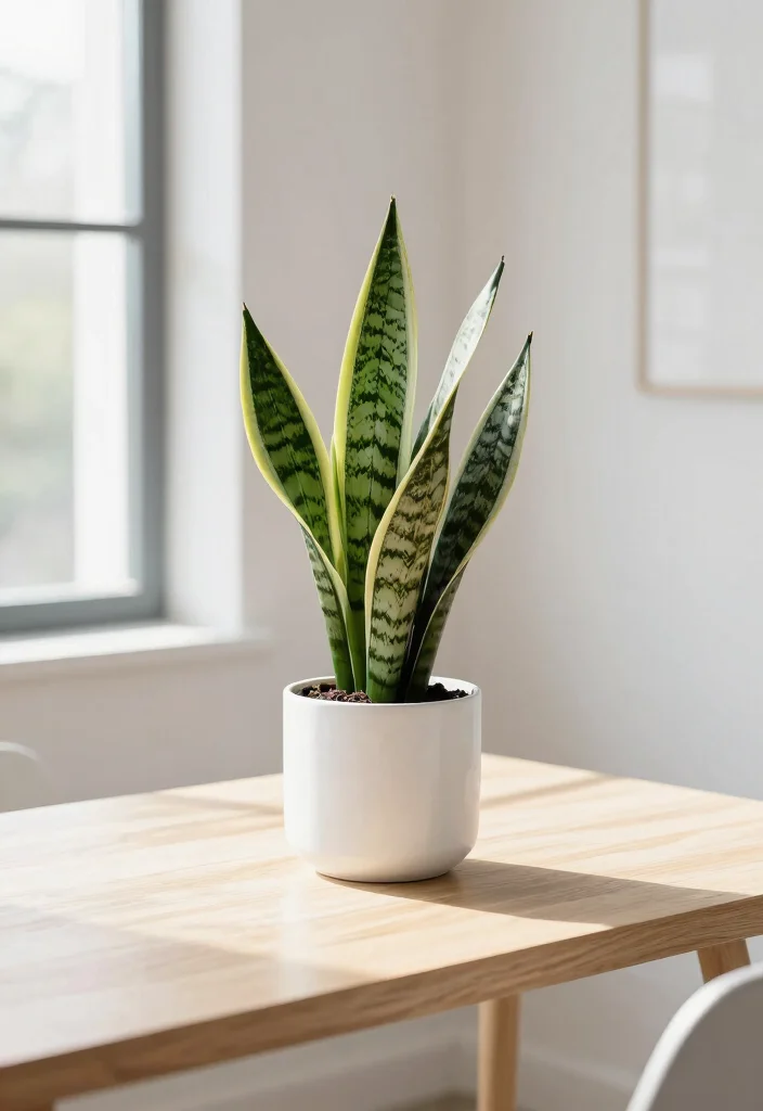 10 Office Table Decor Ideas for a Clean Polished Desk 2. A Single Statement Plant 0