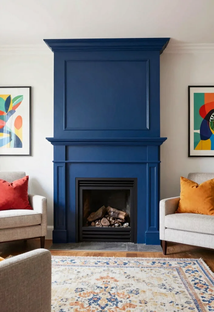 10 Painted Fireplace Ideas for Easy Budget Makeovers 2. Bold Statement Colors 0