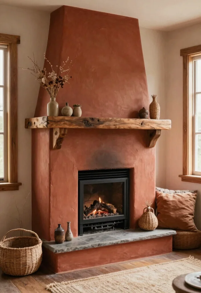 10 Painted Fireplace Ideas for Easy Budget Makeovers 3. Rustic Charm with Earthy Tones 0