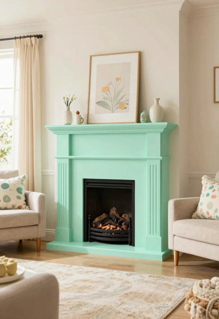 10 Painted Fireplace Ideas for Easy Budget Makeovers 5. Playful Pastels 0