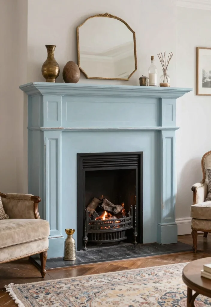 10 Painted Fireplace Ideas for Easy Budget Makeovers 6. Vintage Inspired Distressing 0