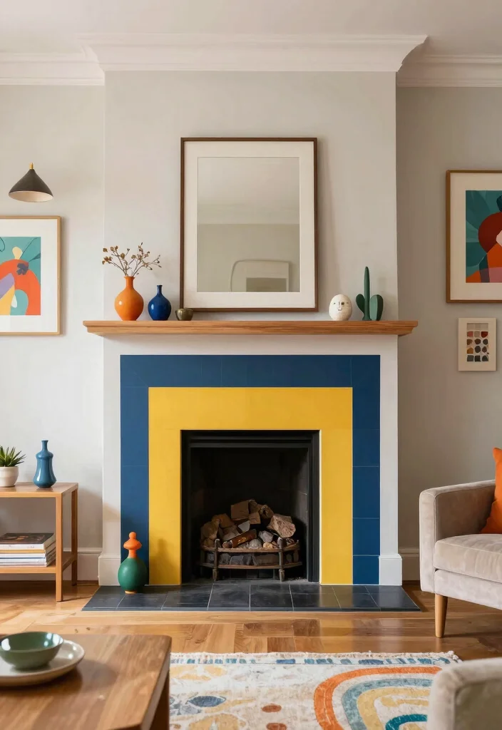 10 Painted Fireplace Ideas for Easy Budget Makeovers 7. Eye Catching Patterns 0