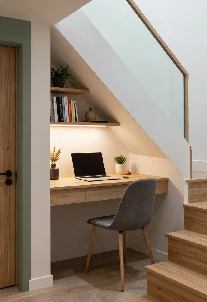 10 Pocket Office Ideas for Unused Corners and Nooks 37 10 Pocket Office Ideas for Unused Corners and Nooks 7. Under Stair Office 0