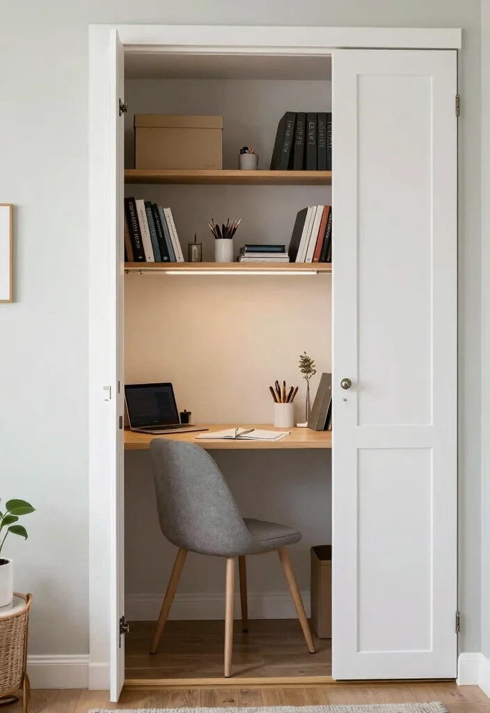 10 Pocket Office Ideas for Unused Corners and Nooks 38 10 Pocket Office Ideas for Unused Corners and Nooks 8. Closet Office 0