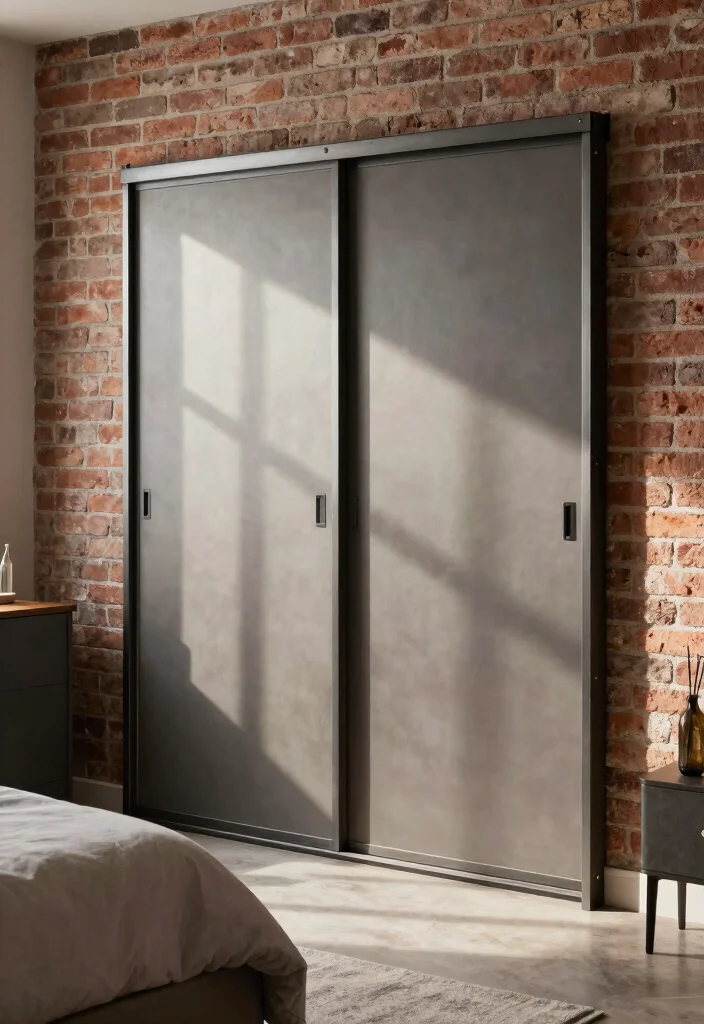 10 Sliding Closet Door Ideas for Clean Modern Bedrooms 7. Industrial Metal Frames 0