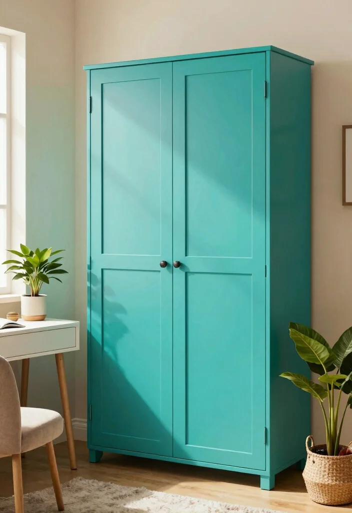 10 Small Closet Door Ideas That Instantly Update the Look 3. Painted Accent Doors for a Pop of Color 0