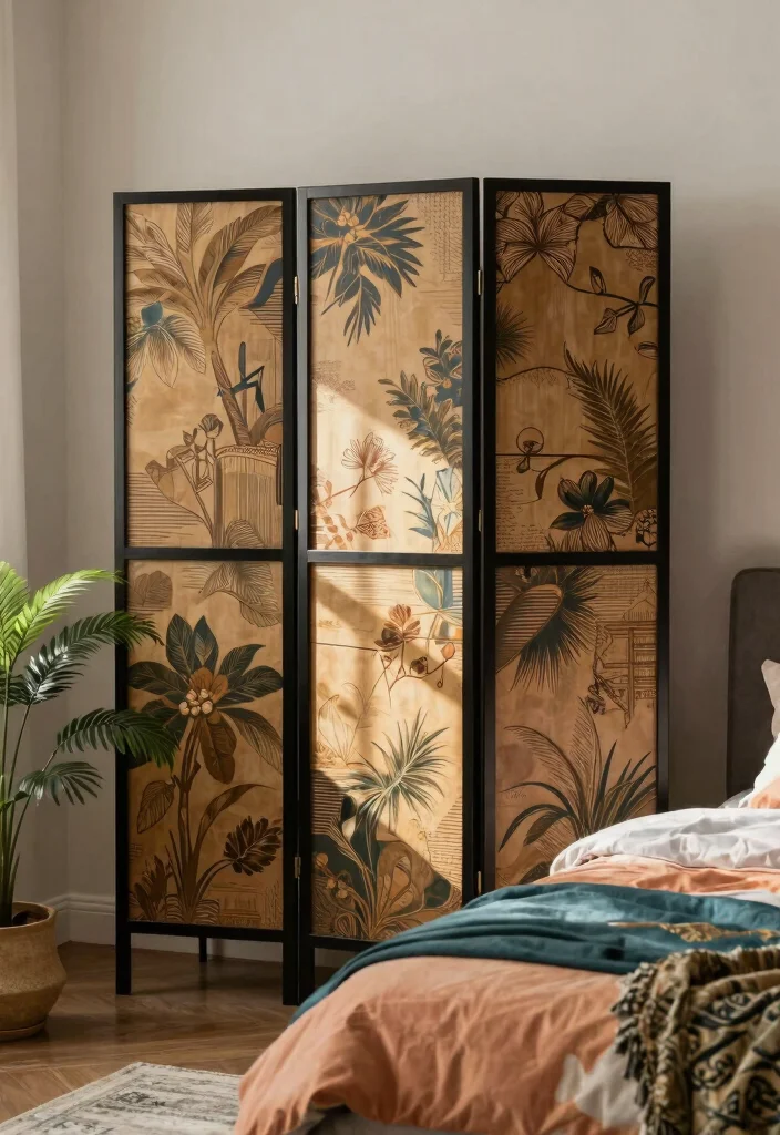 10 Small Closet Door Ideas That Instantly Update the Look 9. Folding Screens for Vintage Flair 0