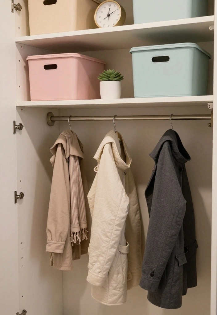 10 Small Coat Closet Ideas for Entryways That Stay Tidy 1. Floating Shelves for Storage 0
